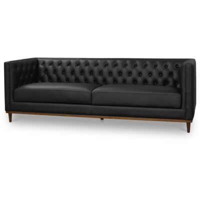 Fielder Sofa Black Leather MM-1003-02 MM 1003 02 Fielder diagL shadsilo
