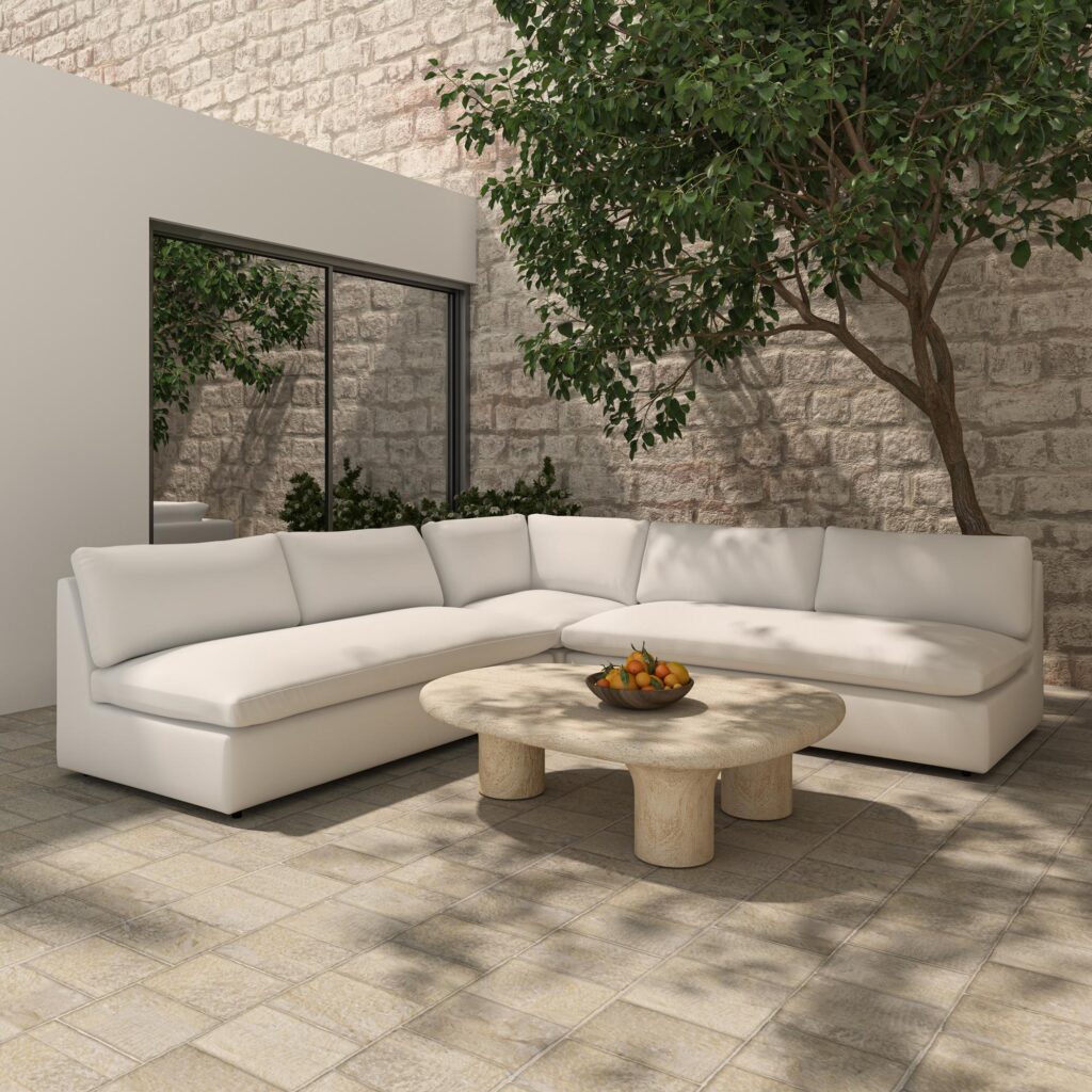 Miles Outdoor Modular 3 Piece White - Image 5