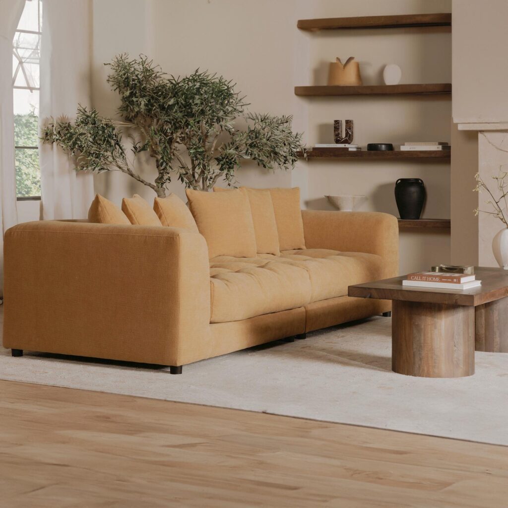 Davie Sofa Golden Yellow - Image 9