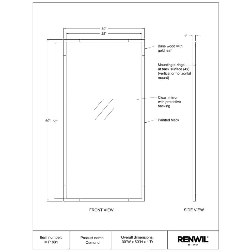 Osmond Mirror MT1831 MT1831 TECH