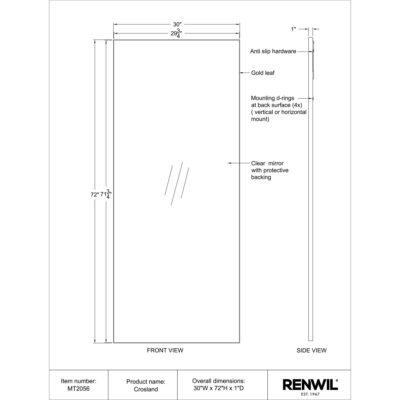 Crosland Full Length Mirror MT2056 MT2056 3