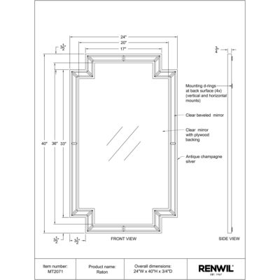 Raton Mirror MT2071 MT2071 4