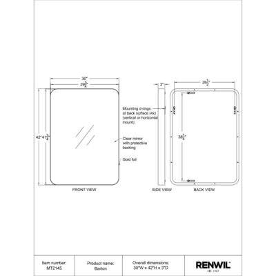 Barton Mirror MT2145 MT2145 4