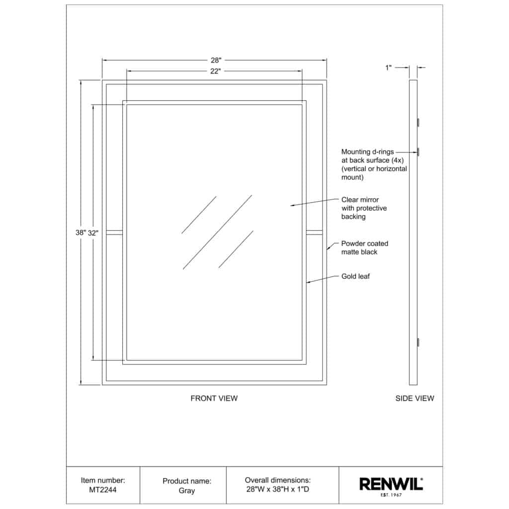 Gray Mirror MT2244 MT2244 TECH