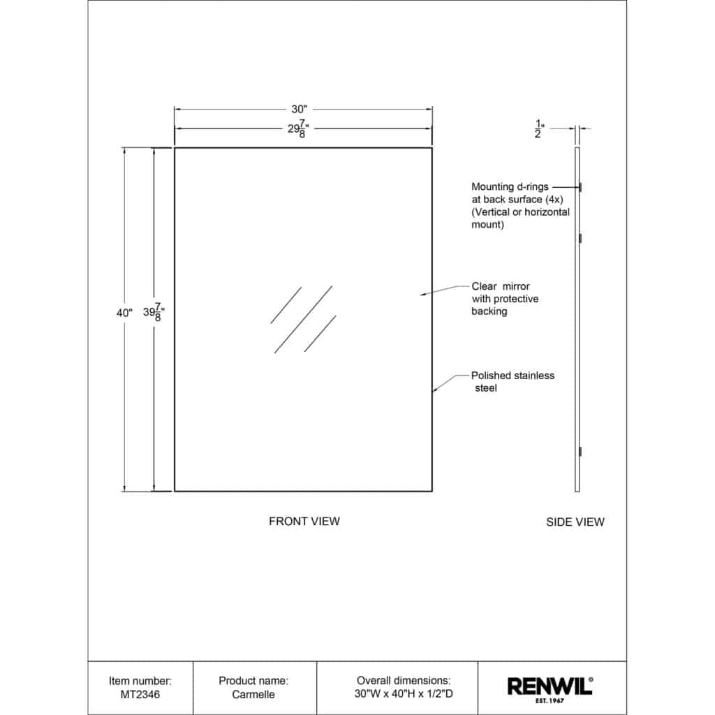 CARMELLE Mirror MT2346 MT2346 TECH