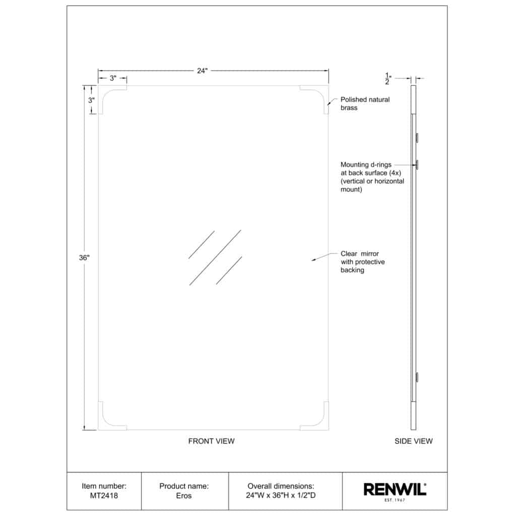 EROS Mirror MT2418 MT2418 TECH