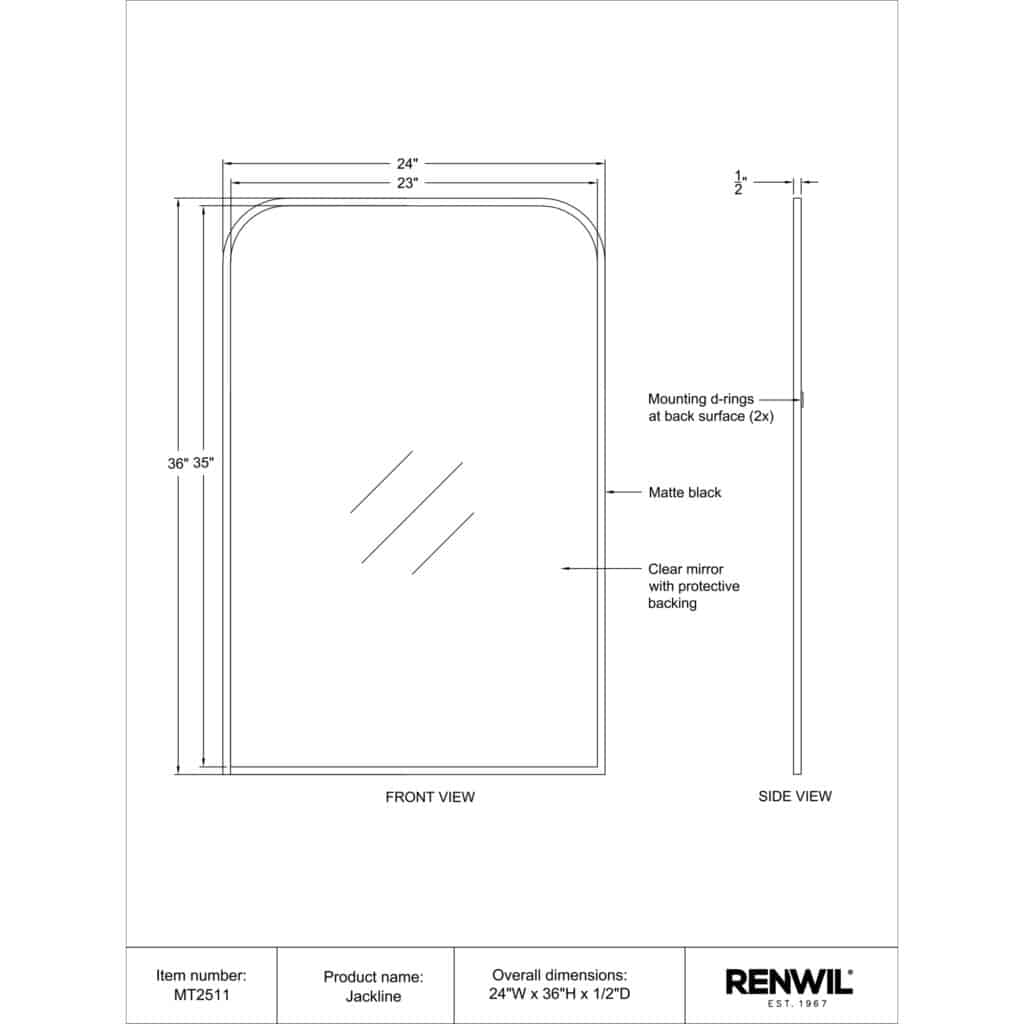 JACKLINE Mirror MT2511 MT2511 TECHNICAL