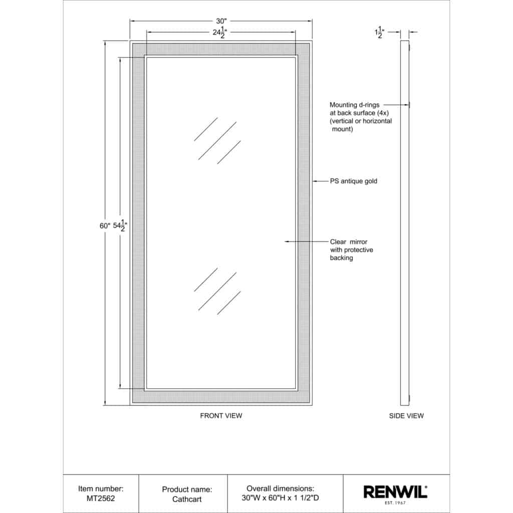 CATHCART Mirror MT2562 MT2562 TECHNICAL