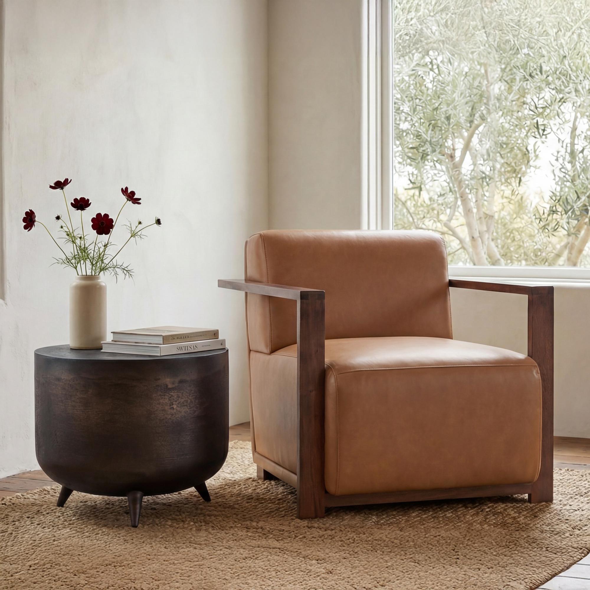 Barnes Accent Chair Tan 2 Barnes Accent Chair Tan - Image 2