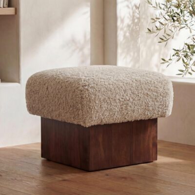 Serge Ottoman Cream Faux Shearling 4 Serge Ottoman Cream Faux Shearling MU-1006-05 MU 1006 05 10