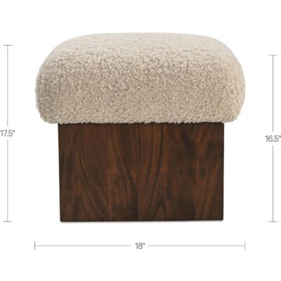 Serge Ottoman Cream Faux Shearling 5 Serge Ottoman Cream Faux Shearling MU-1006-05 MU 1006 05 70 dim