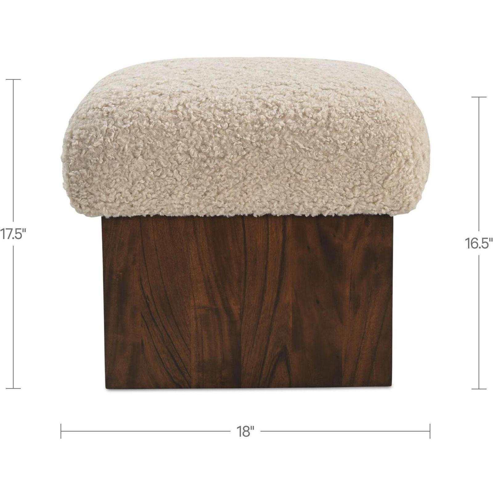 Serge Ottoman Cream Faux Shearling 3 Serge Ottoman Cream Faux Shearling - Image 3