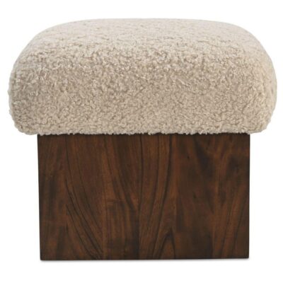 Serge Ottoman Cream Faux Shearling