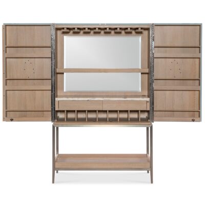 Margaritaville Gulfstream Bar Cabinet MV-5964-75163-45 MV 5964 75163 45 straight open silo2