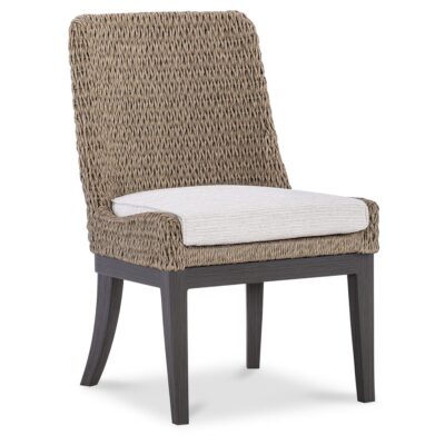 Seychelles Armless Side Dining Chair in Poros Dune (D)