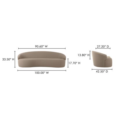 Cove Outdoor Sofa Taupe 15 Cove Outdoor Sofa Taupe OA-1021-39 OA 1021 39 70