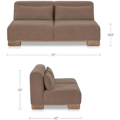 June Sofa Dark Brown OA-1032-20 OA 1032 20 70 dim