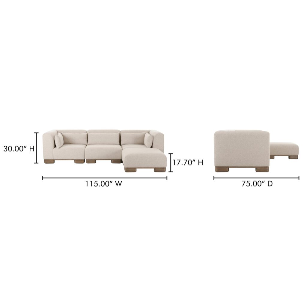 June Lounge Modular Sectional Oatmeal - Image 9