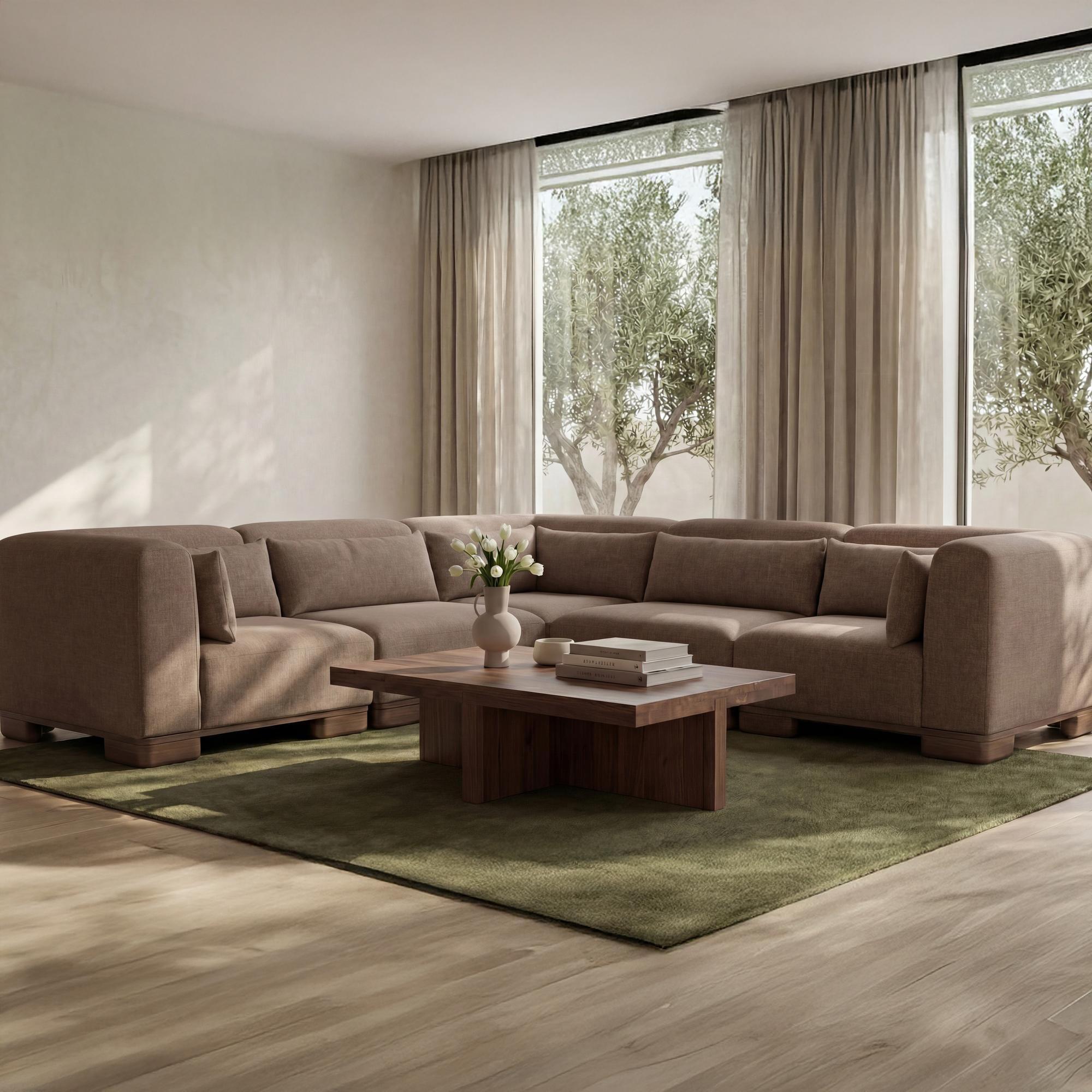 June Classic L Modular Sectional Dark Brown 2 June Classic L Modular Sectional Dark Brown - Image 2