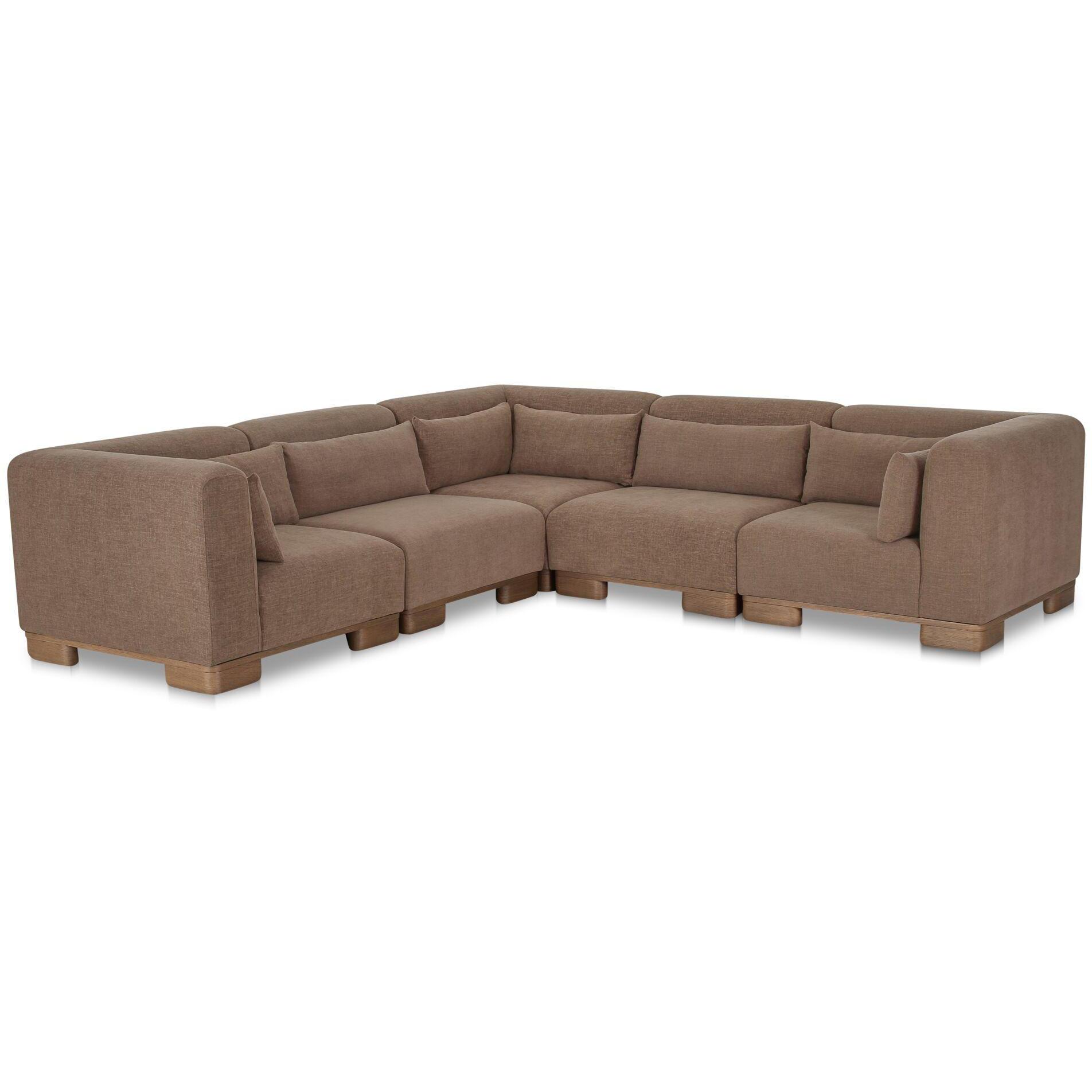 June Classic L Modular Sectional Dark Brown 1 June Classic L Modular Sectional Dark Brown