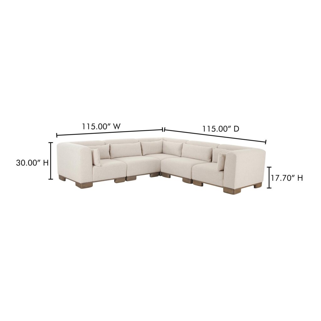 June Classic L-Shaped Modular Sectional Oatmeal - Image 9