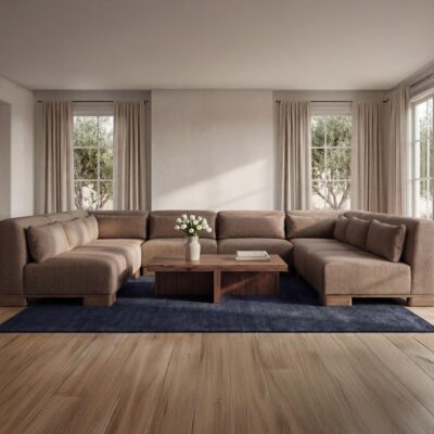 June U Shaped Modular Sectional Dark Brown OA-1049-20 OA 1049 20 10