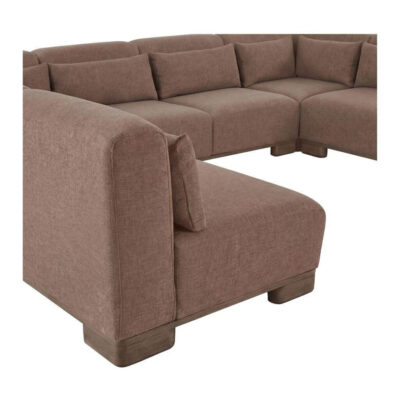 June U Shaped Modular Sectional Dark Brown OA-1049-20 OA 1049 20 June closeup shadsilo