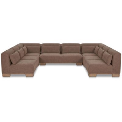 June U Shaped Modular Sectional Dark Brown
