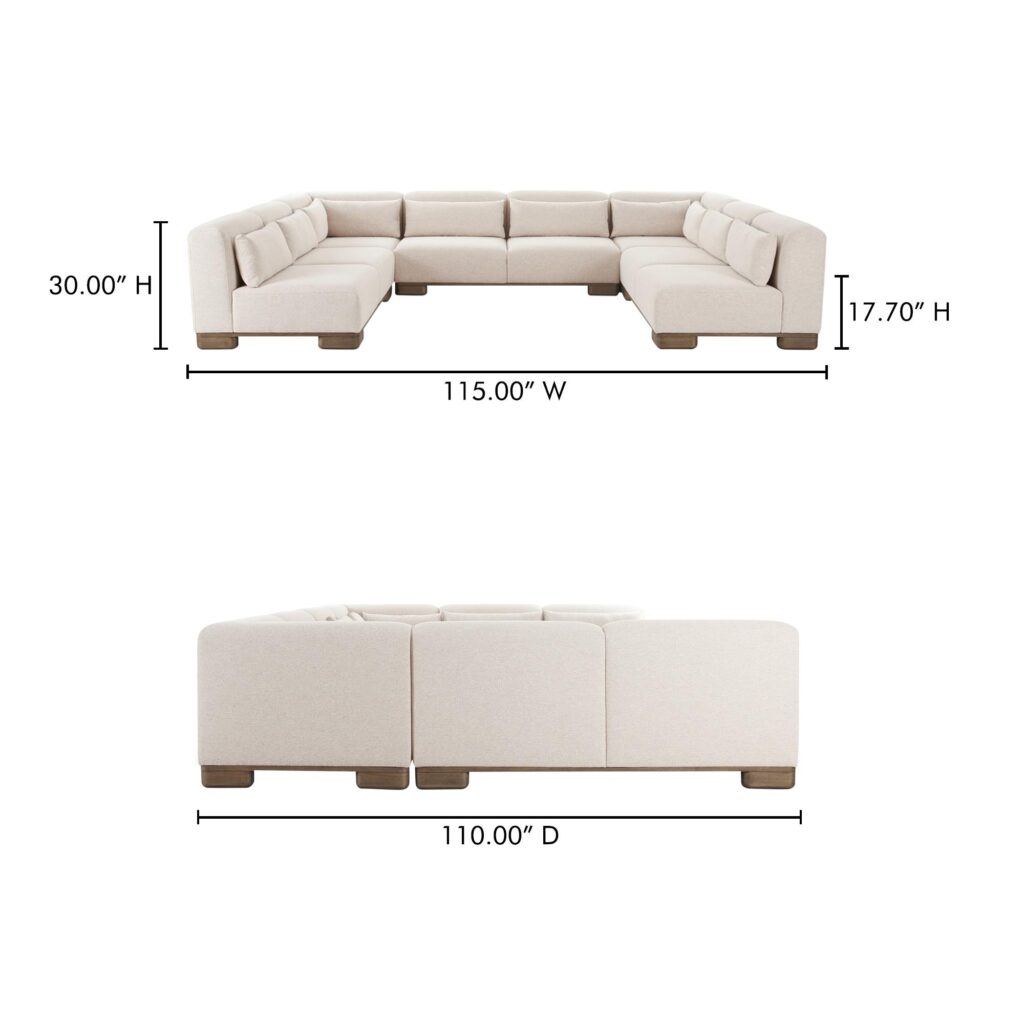 June U Shaped Modular Sectional Oatmeal - Image 6