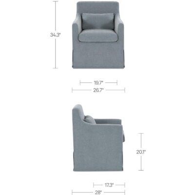Lydia Slipcover Dining Chair Blue OA-1051-07 OA 1051 07 70 dim