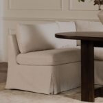 Fable Slipcover Dining Chair and Half Beige OA-1054-34 OA 1054 34 10