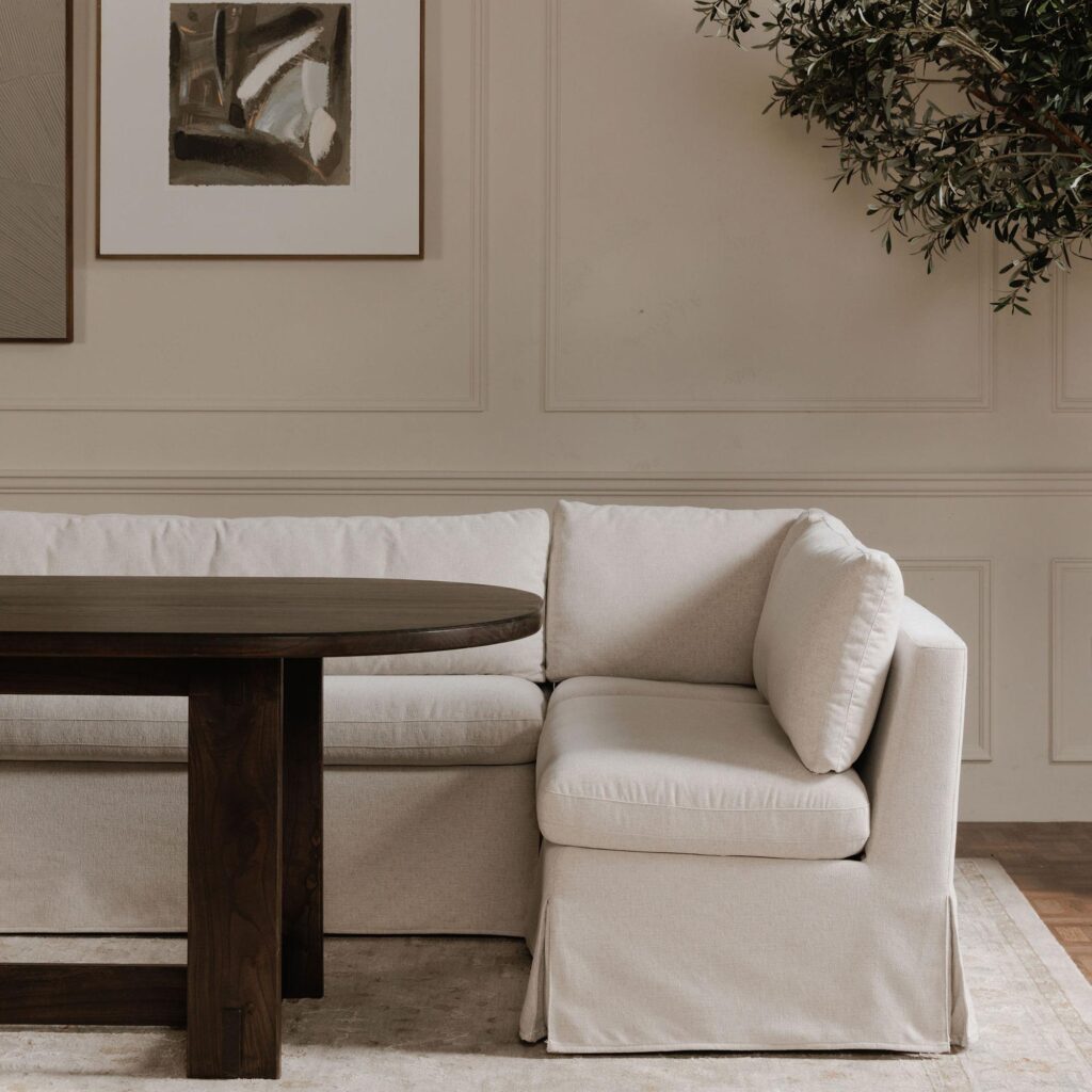 Fable Slipcover Dining Chair and Half Beige - Image 8