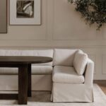 Fable Slipcover Dining Chair and Half Beige OA-1054-34 OA 1054 34 11