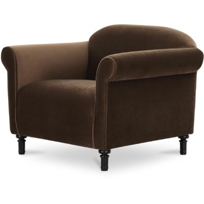 Harmony Accent Chair Dark Brown Faux Mohair