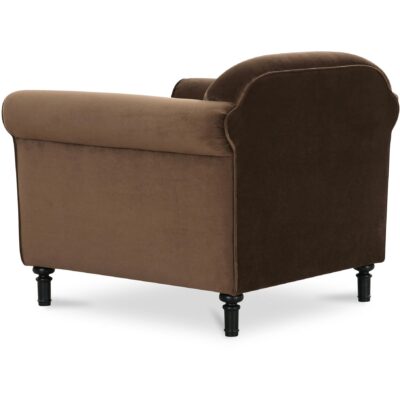 Harmony Accent Chair Dark Brown Faux Mohair OA-1063-20 OA 1063 20 Harmony diagR back shadsilo