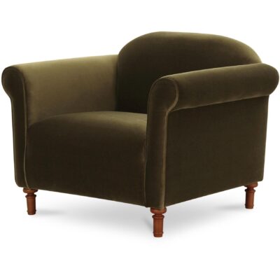 Harmony Accent Chair Dark Green Faux Mohair