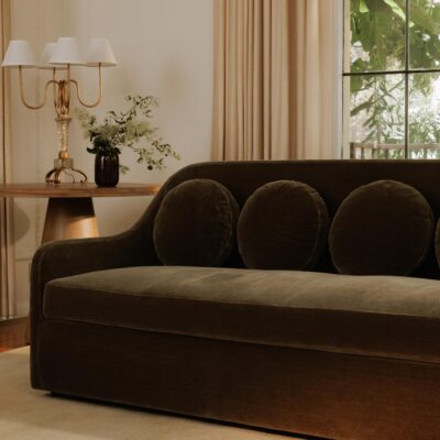 Rialto Sofa Dark Green Faux Mohair OA-1064-16 OA 1064 16 11