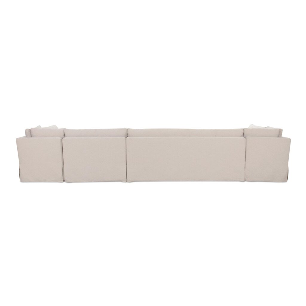 Fable Slipcover Dining Banquette U-Shape Beige 168In - Image 5
