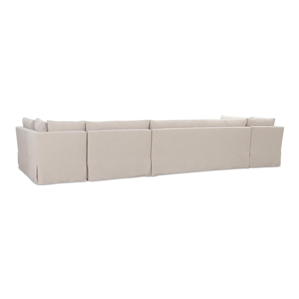 Fable Slipcover Dining Banquette U-Shape Beige 168In - Image 2