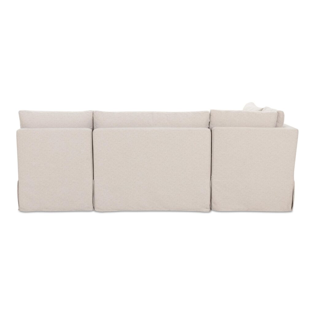 Fable Slipcover Dining Banquette L-Shape Beige 96In - Image 5