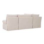 Fable Slipcover Dining Banquette L-Shape Beige 96In OA-1067-34 OA 1067 34 Fable diagR back shadsilo