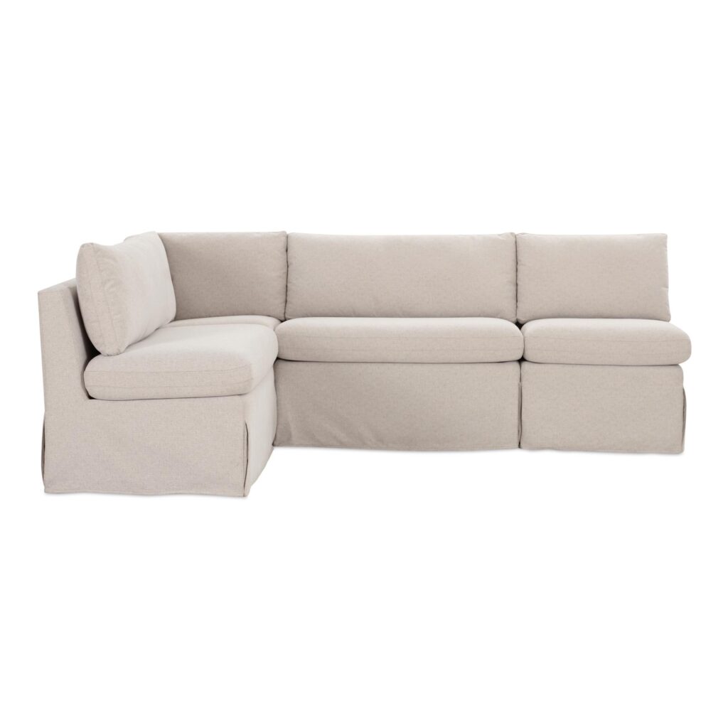 Fable Slipcover Dining Banquette L-Shape Beige 96In