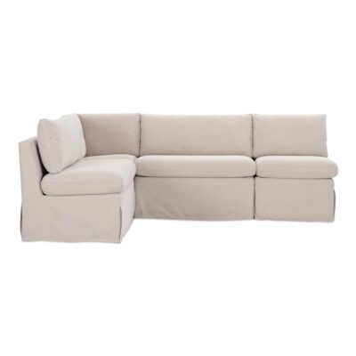 Fable Slipcover Dining Banquette L-Shape Beige 96In