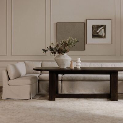 Fable Slipcover Dining Banquette L-Shape Beige 100.5 in. 8 Fable Slipcover Dining Banquette L-Shape Beige 100.5 in. OA-1068-34 OA 1068 34 00