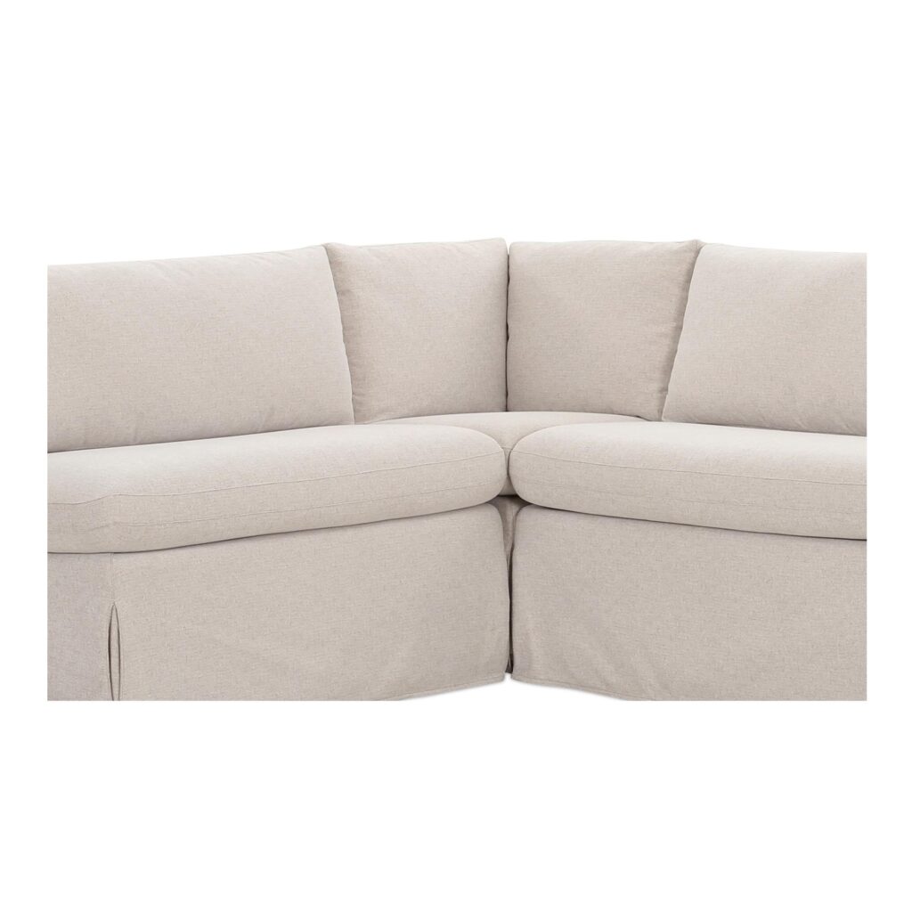 Fable Slipcover Dining Banquette L-Shape Beige  100.5In - Image 6