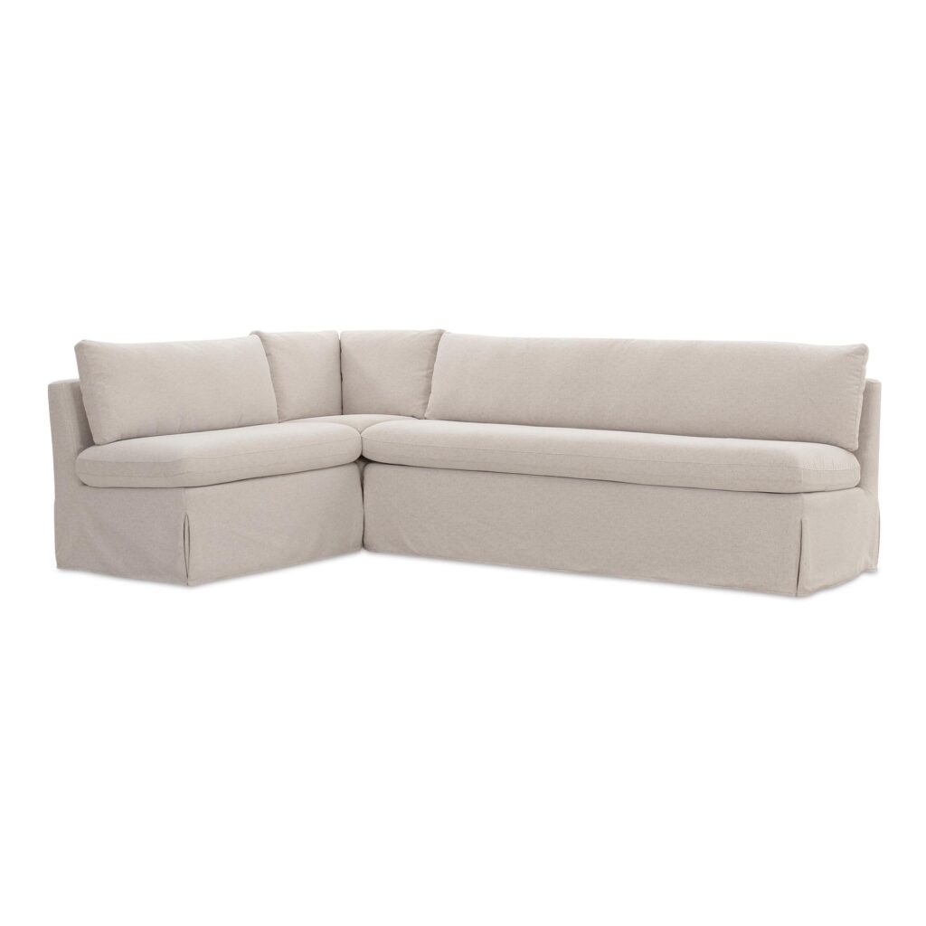 Fable Slipcover Dining Banquette L-Shape Beige  100.5In - Image 3
