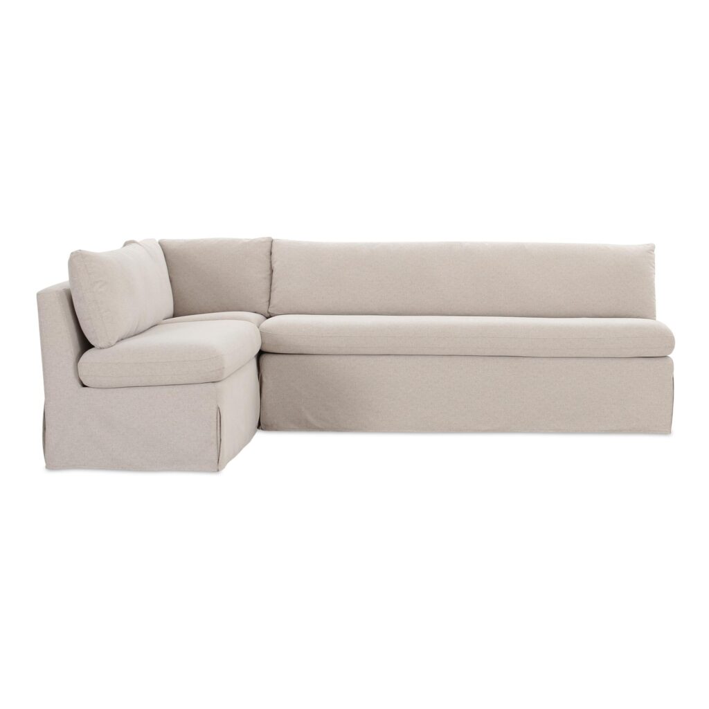 Fable Slipcover Dining Banquette L-Shape Beige  100.5In