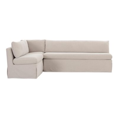 Fable Slipcover Dining Banquette L-Shape Beige  100.5In