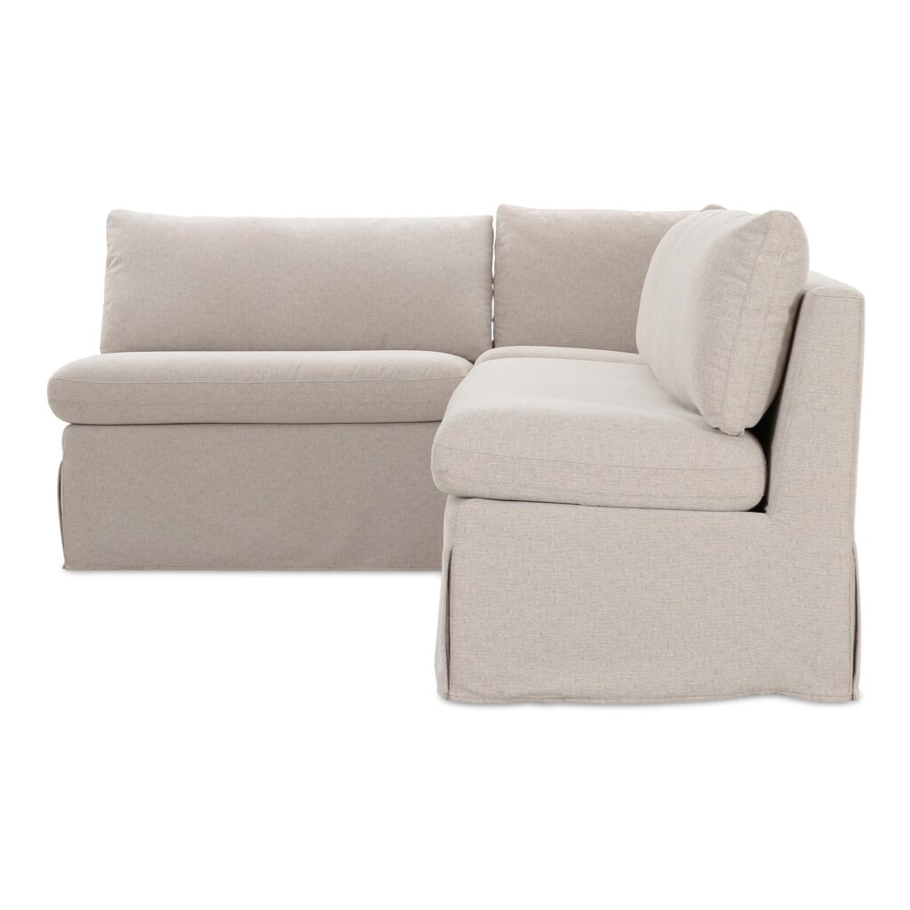 Fable Slipcover Dining Banquette L-Shape Beige  100.5In - Image 4