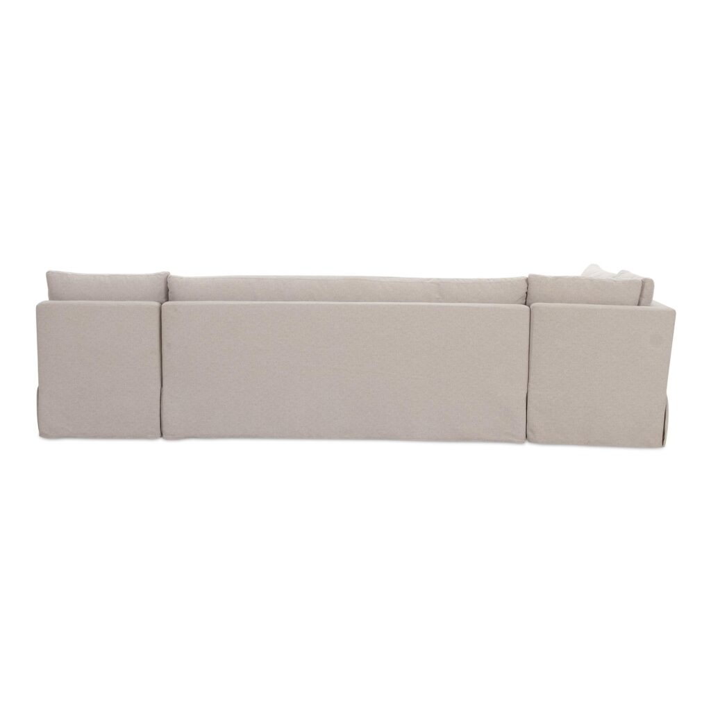 Fable Slipcover Dining Banquette L-Shape Beige 125.5In - Image 5